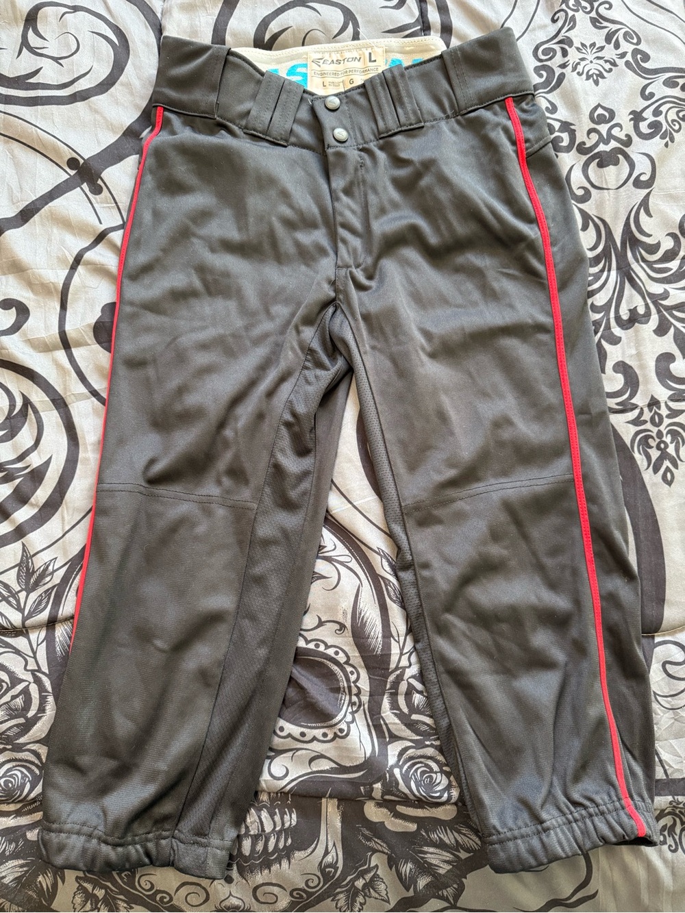 Easton Baseball Pants with Red Side Piping